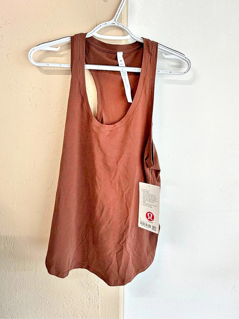 lululemon Love Tank Cotton Tank Top in Brown Size 8 NWT